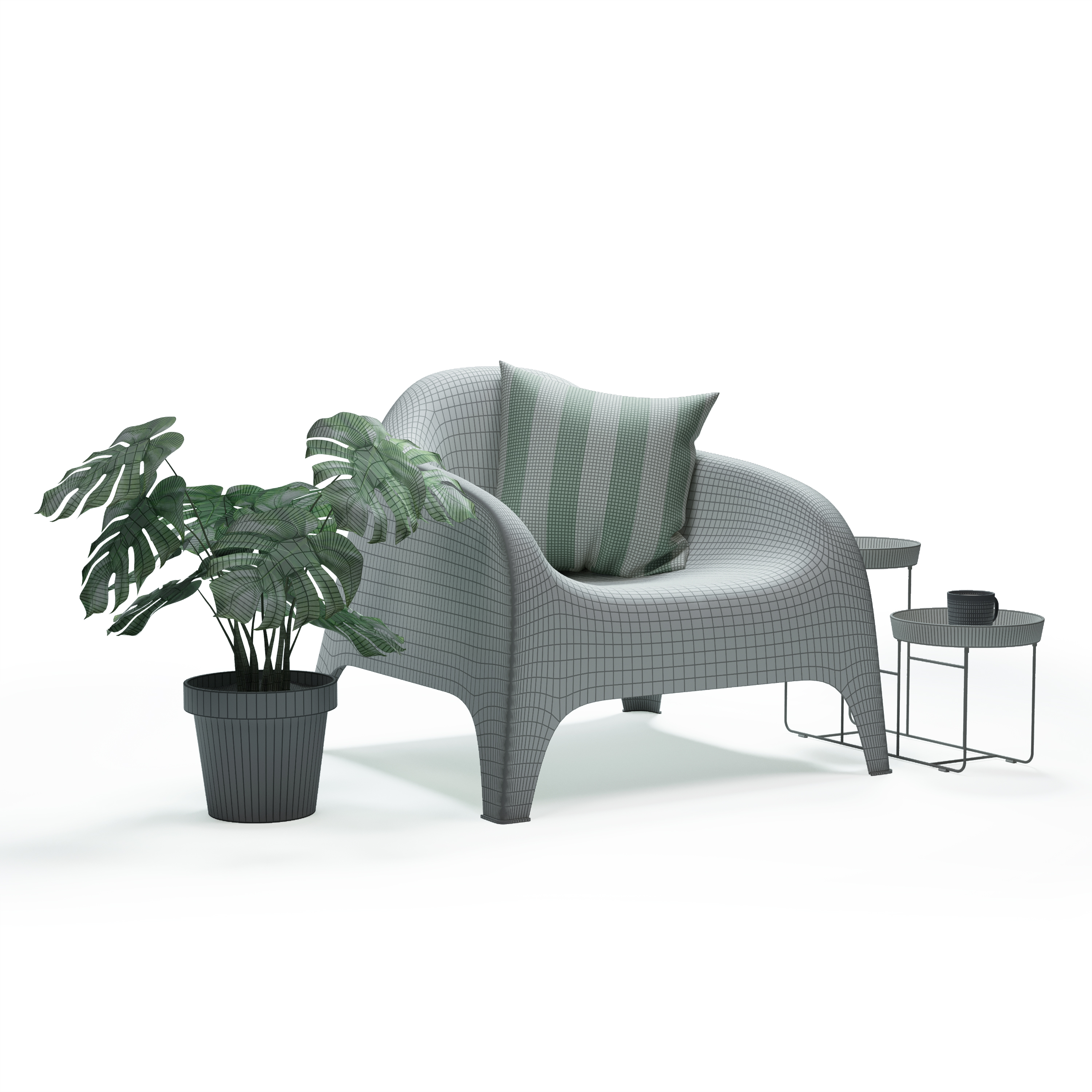 IKEA set with SKARPO Garden armchair, FEJKA, VITLOK and DINERA by ame